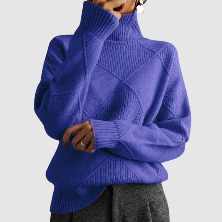 Ester - Texturierter Pullover mit Rollkragen