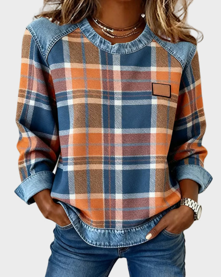 Ivy – Damen Sweatshirt mit Patchwork-Muster