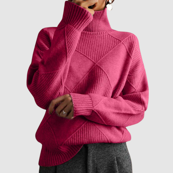 Ester - Texturierter Pullover mit Rollkragen
