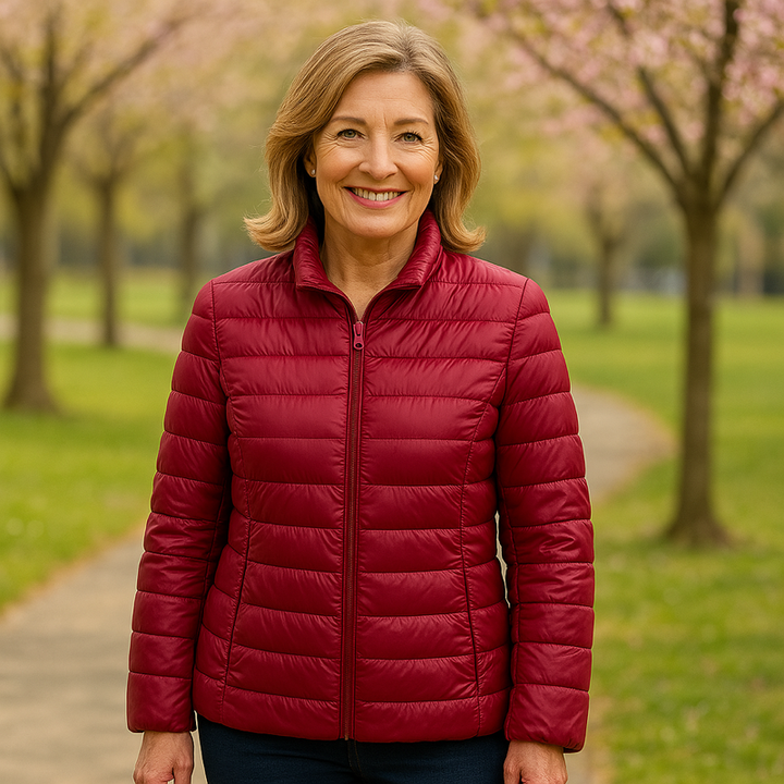 ULLA ÜBERGANGS-JACKE MIT POLSTERUNG | DUNKELROT