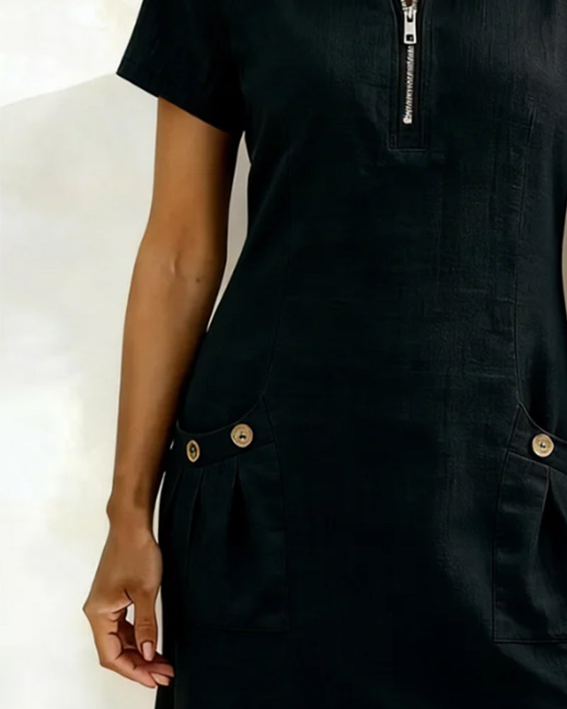 Van Elst Mode® | Baumwollkleid mit Reißverschluss