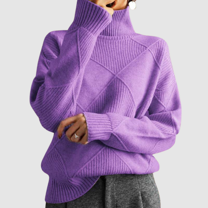 Ester - Texturierter Pullover mit Rollkragen