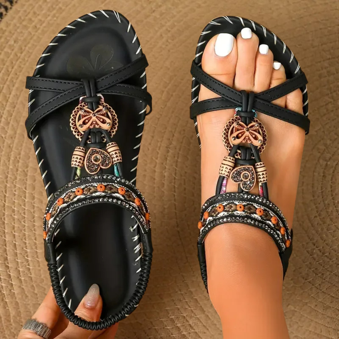 Flora | Sandalen Stil Ibiza, die Komfort und Eleganz vereinen