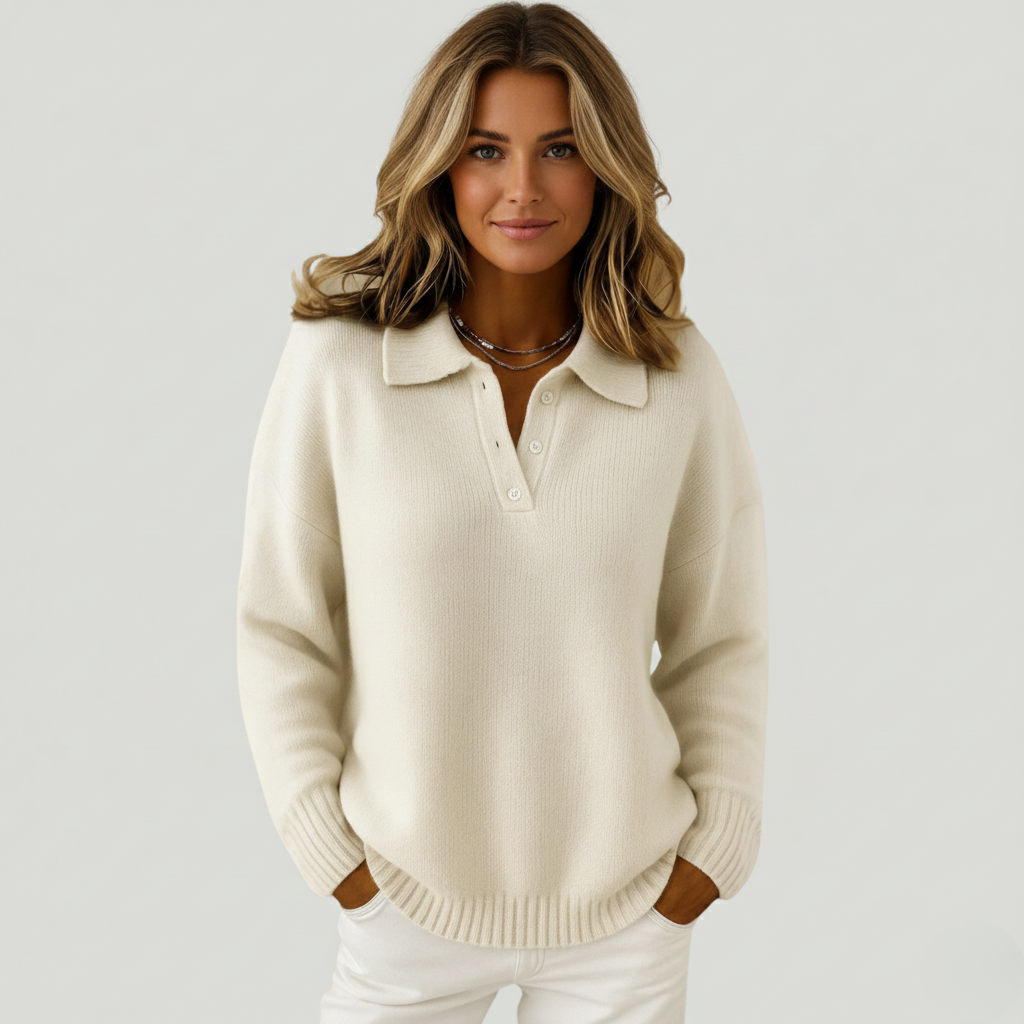 Clémentine | Weicher Pullover mit Kragen