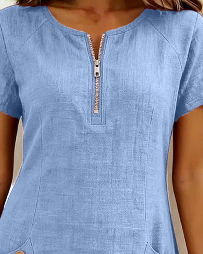 Van Elst Mode® | Baumwollkleid mit Reißverschluss