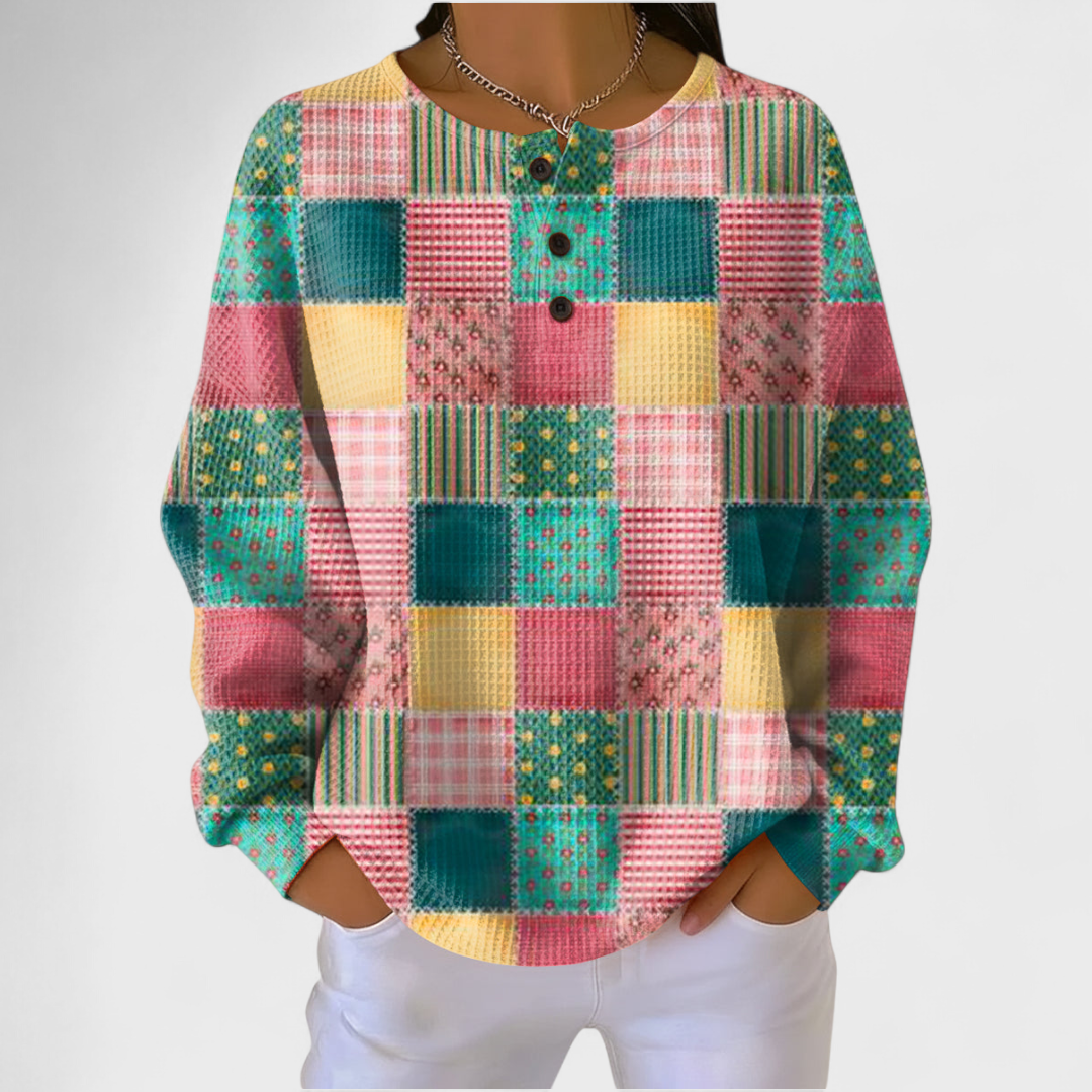 Agnes - Pullover mit buntem Patchworkmuster
