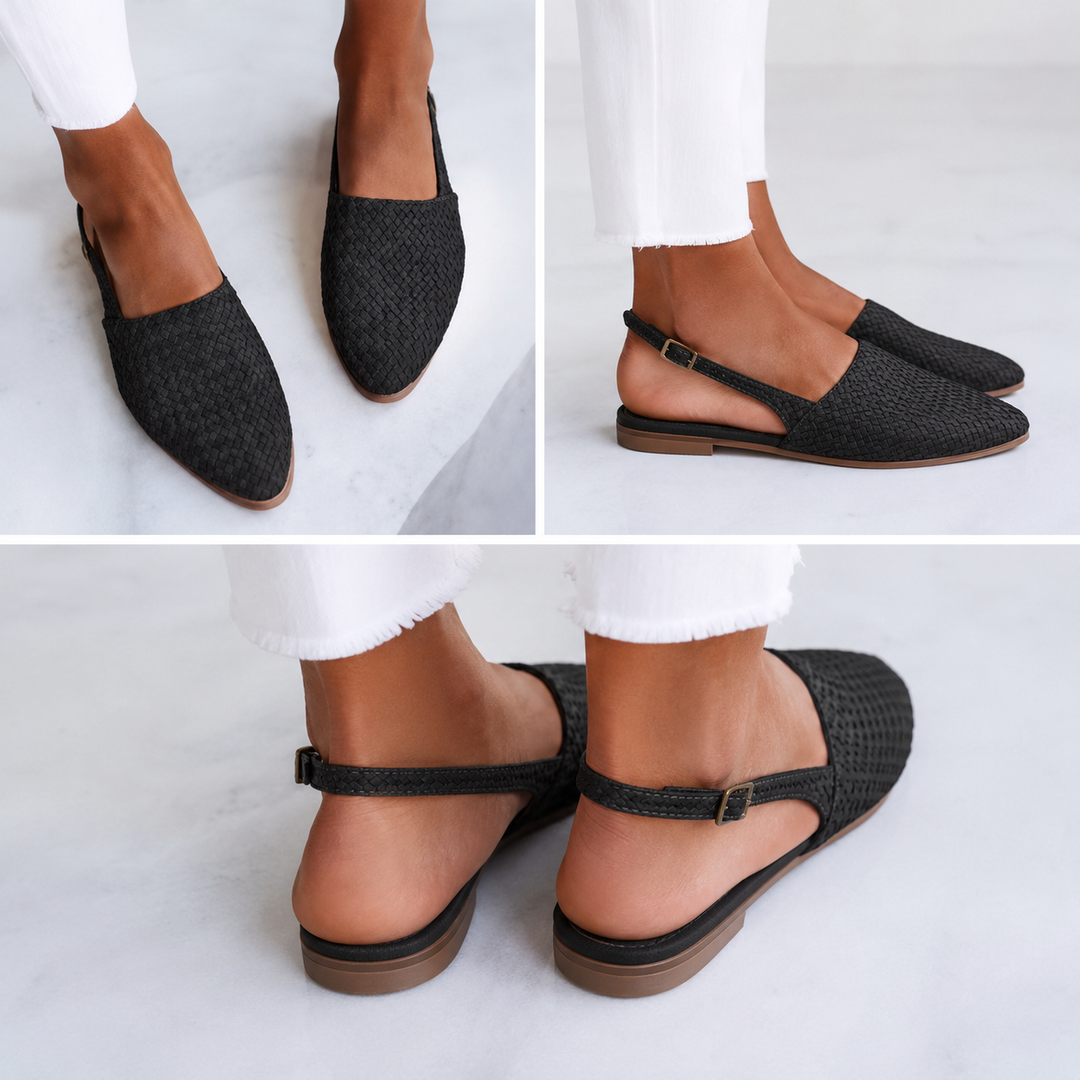 Simone | Geflochtene Mokassins mit Hinterriemen