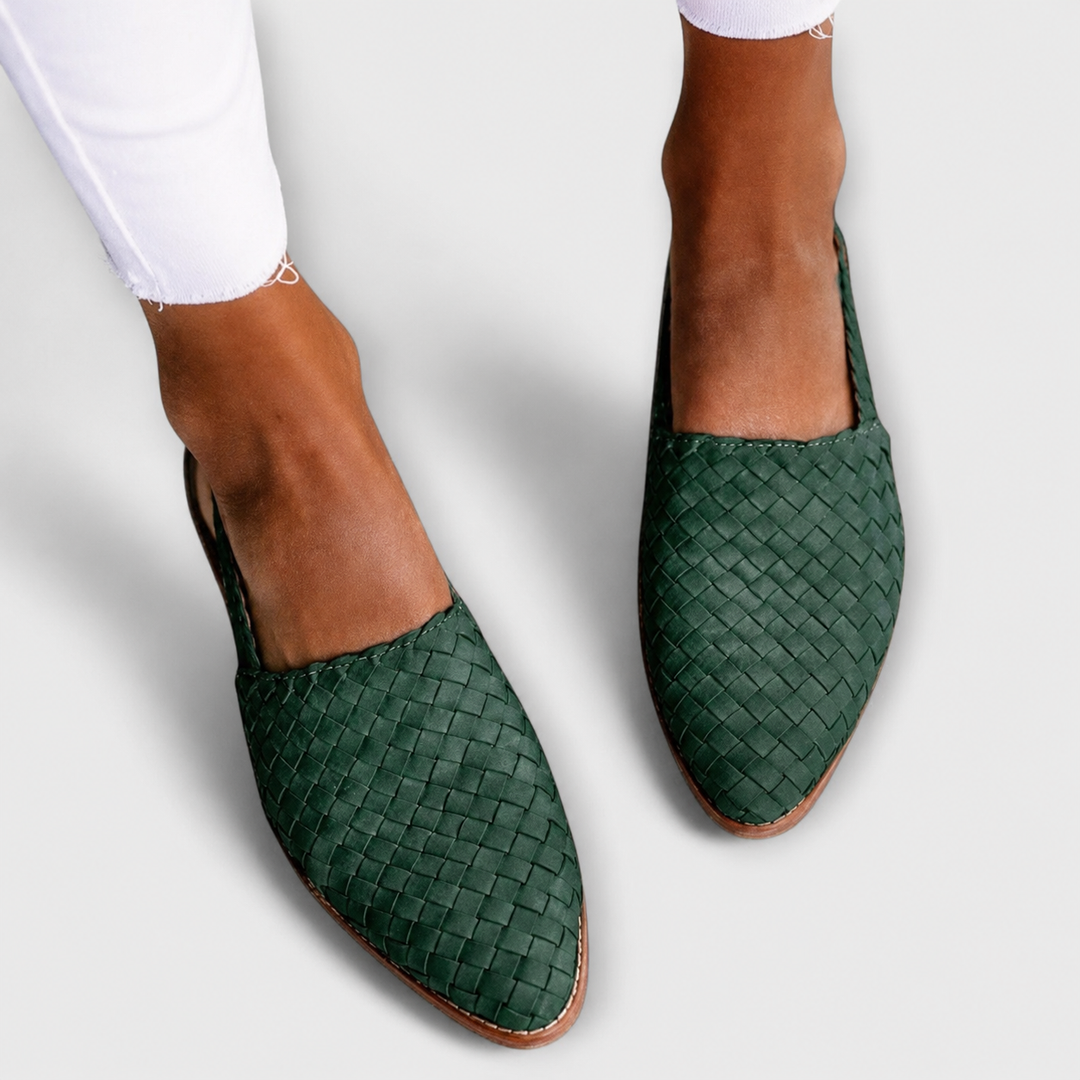 Simone | Geflochtene Mokassins mit Hinterriemen