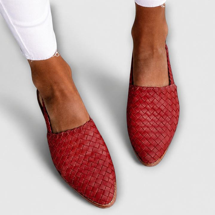 Simone | Geflochtene Mokassins mit Hinterriemen