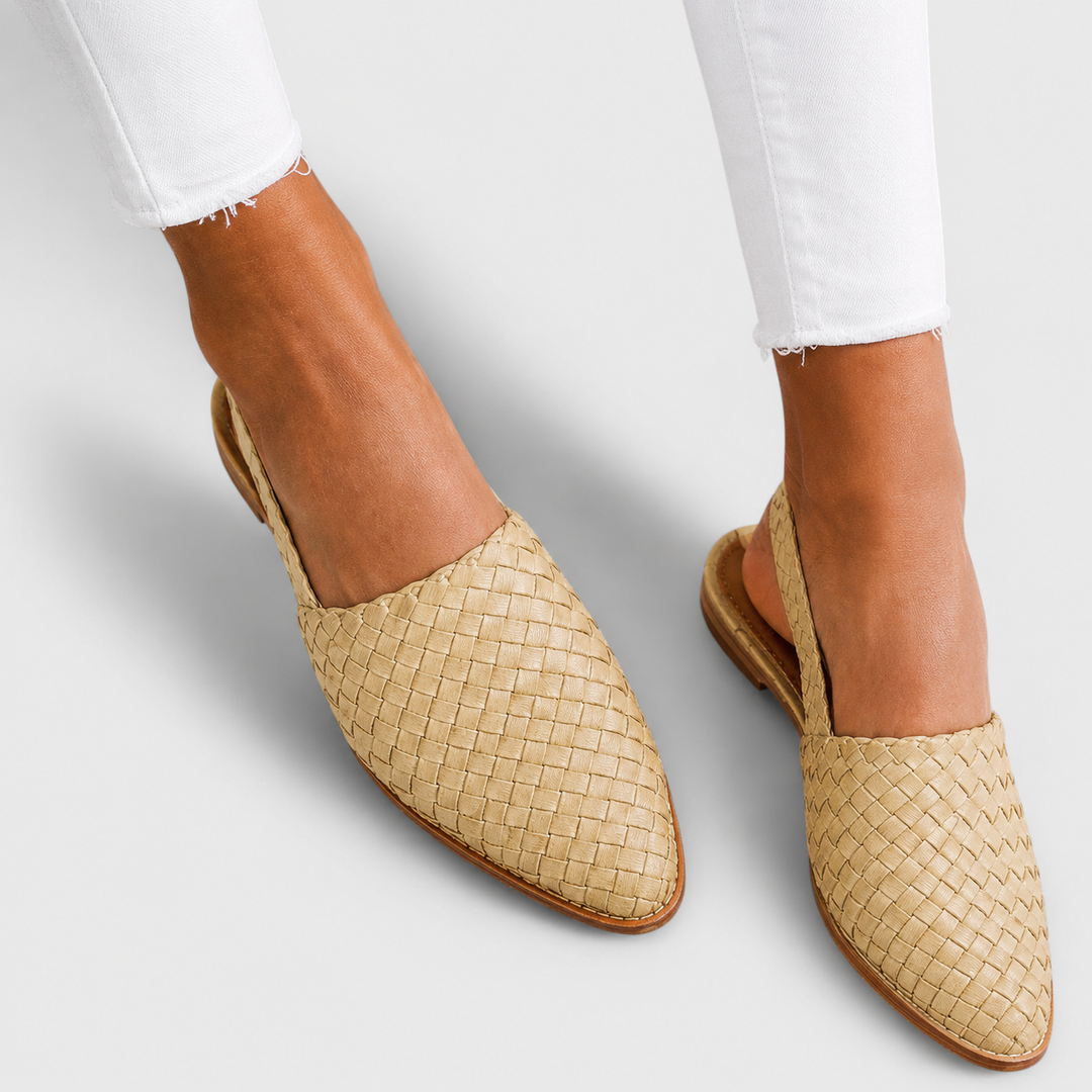 Simone | Geflochtene Mokassins mit Hinterriemen