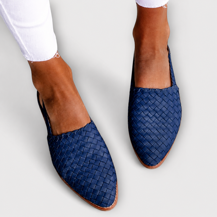 Simone | Geflochtene Mokassins mit Hinterriemen