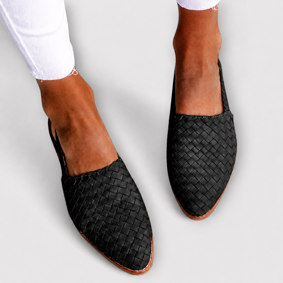Simone | Geflochtene Mokassins mit Hinterriemen