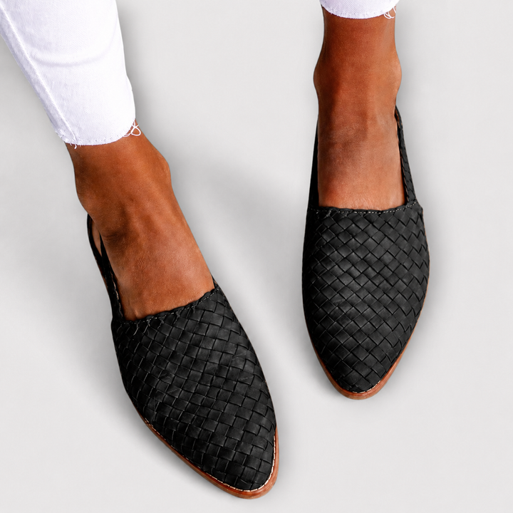 Simone | Geflochtene Mokassins mit Hinterriemen