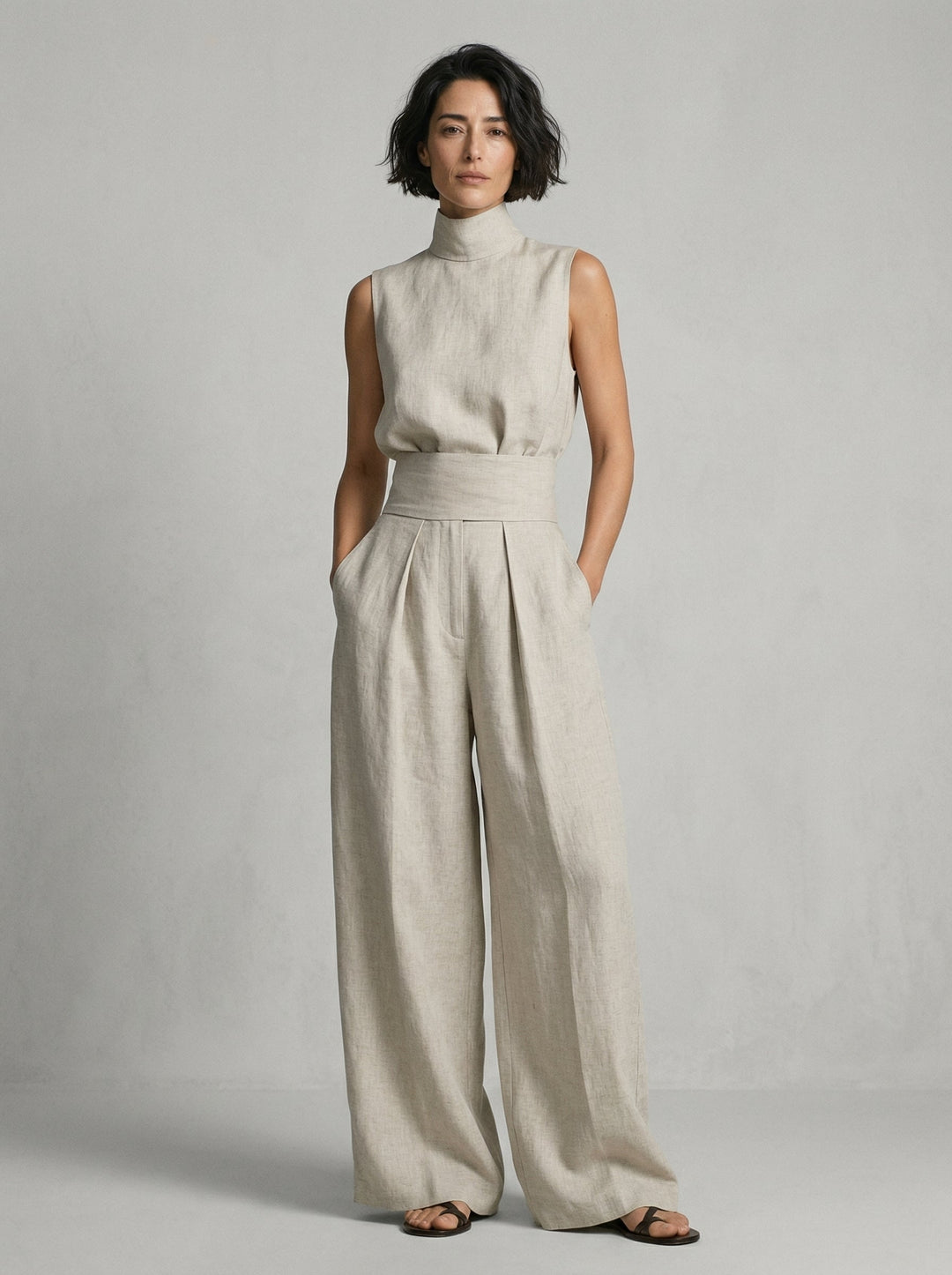 Esther | Minimalistisches ärmelloses Top-Set