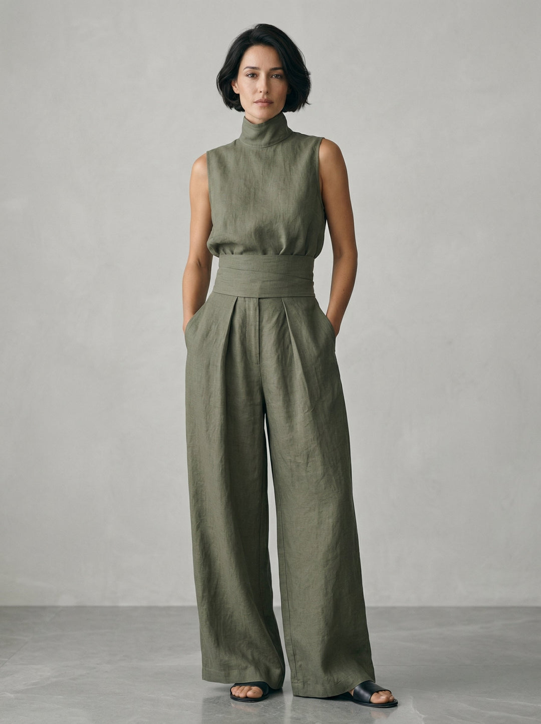 Esther | Minimalistisches ärmelloses Top-Set