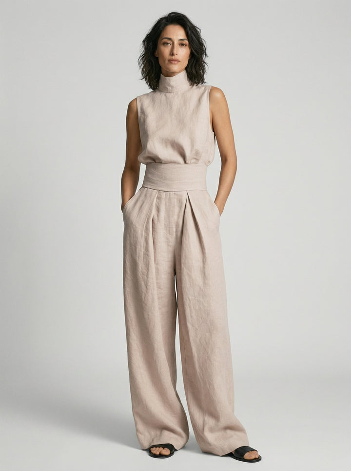 Esther | Minimalistisches ärmelloses Top-Set