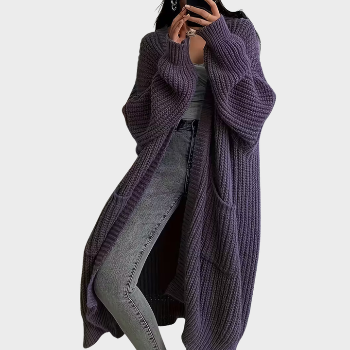 Piper - Langer geflochtener Cardigan für Damen