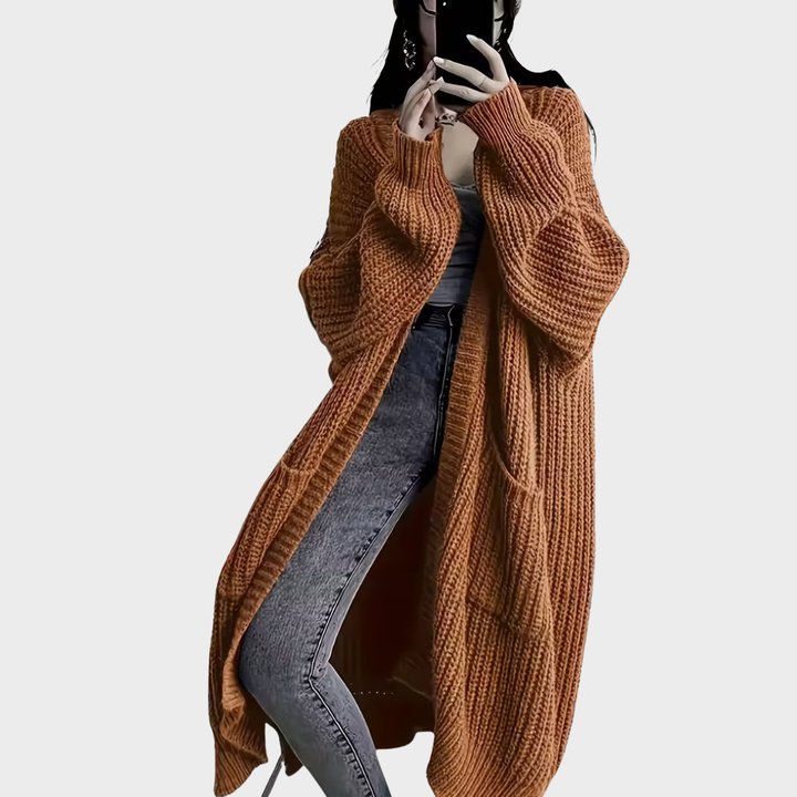 Piper - Langer geflochtener Cardigan für Damen
