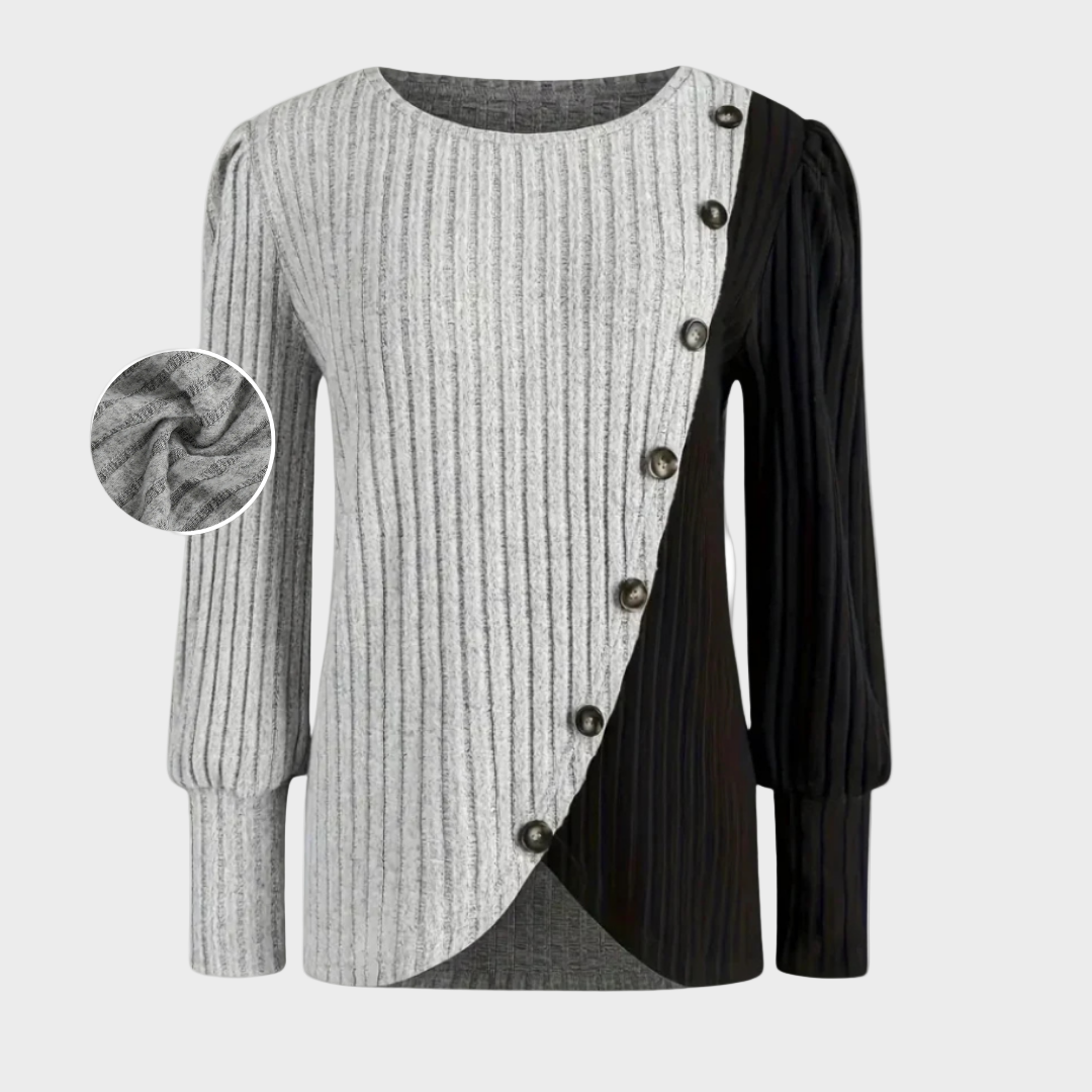 Kaia - Eleganter Strickpullover mit Knöpfen