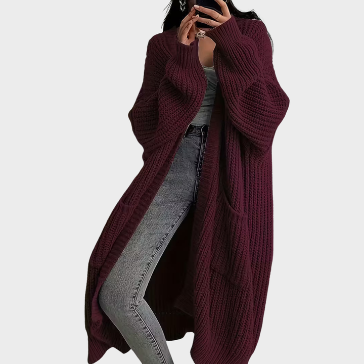 Piper - Langer geflochtener Cardigan für Damen