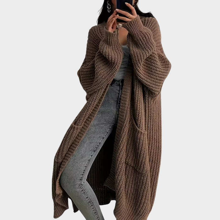 Piper - Langer geflochtener Cardigan für Damen