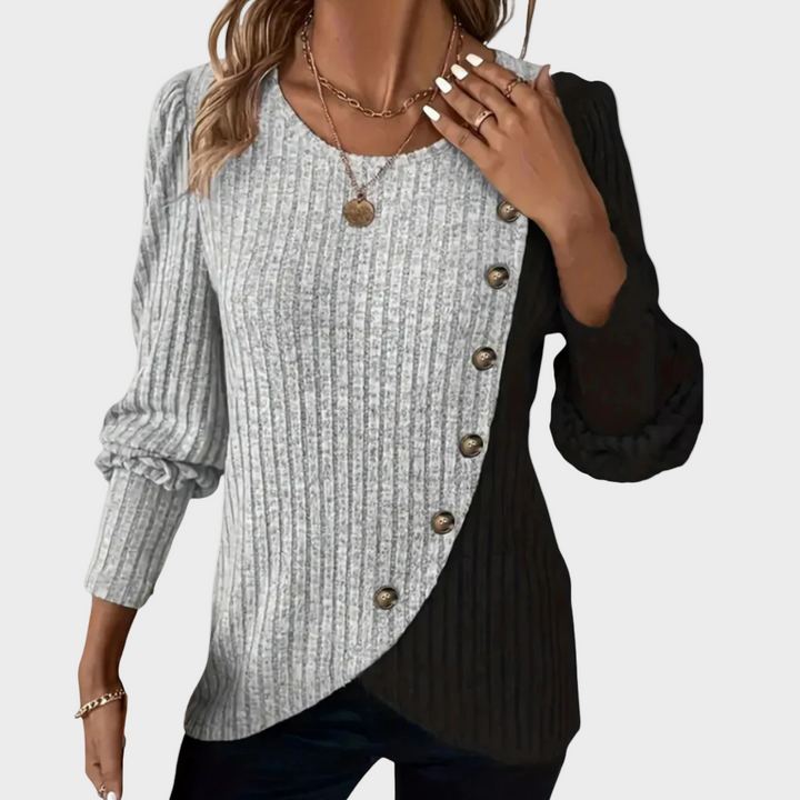 Kaia - Eleganter Strickpullover mit Knöpfen