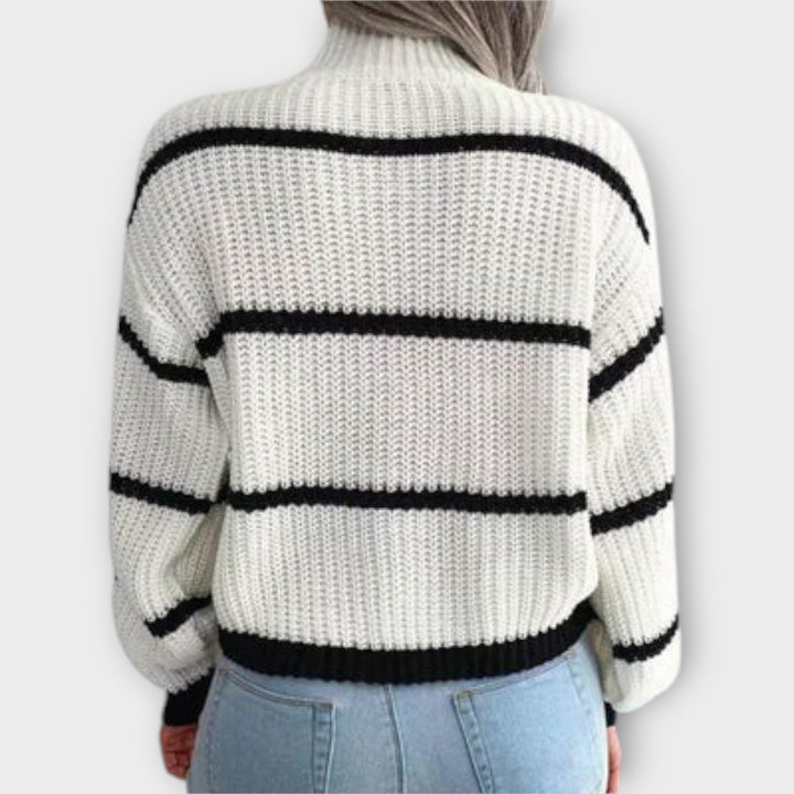 Chavala - Streifenpullover mit Rollkragen