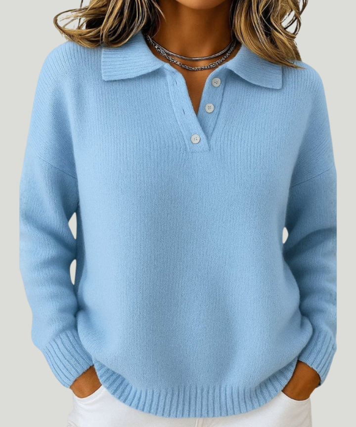 Clémentine | Weicher Pullover mit Kragen