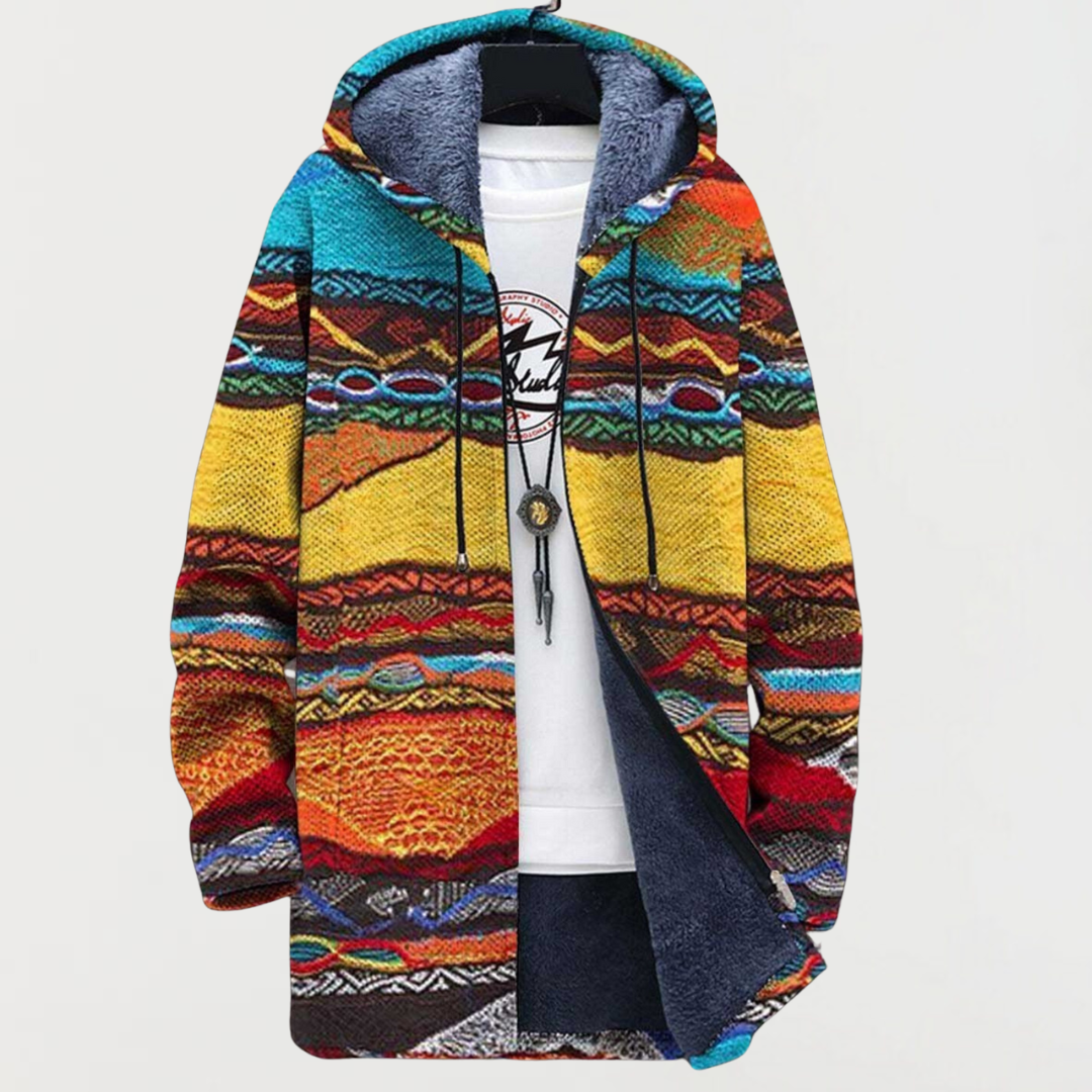 Jorinde | Jacke mit Kapuze und ethnischen Bändern