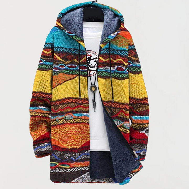 Jorinde | Jacke mit Kapuze und ethnischen Bändern