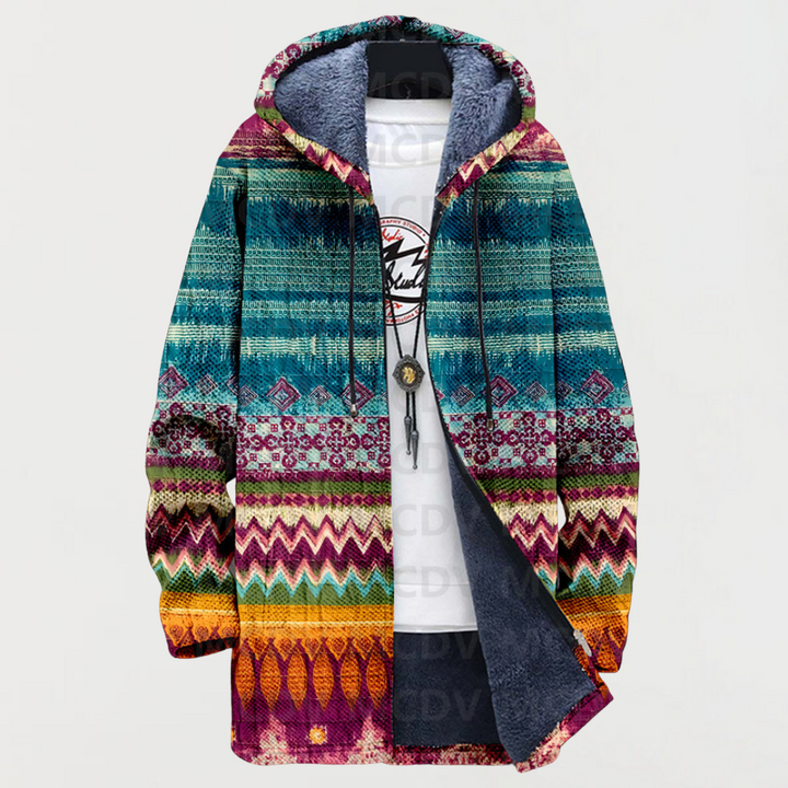 Lore | Cardigan mit Kapuze und ethnischem Muster