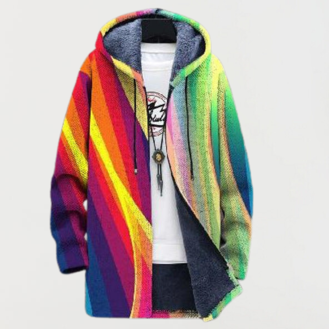 Antonia | Regenbogen gestreifte Kapuzenjacke
