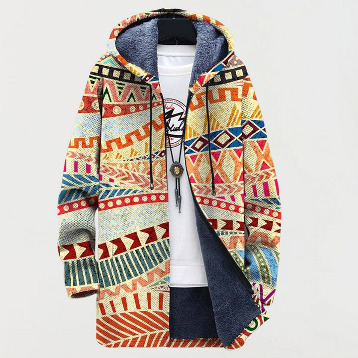 Ulrike | Kapuzenjacke mit aztekischem Muster