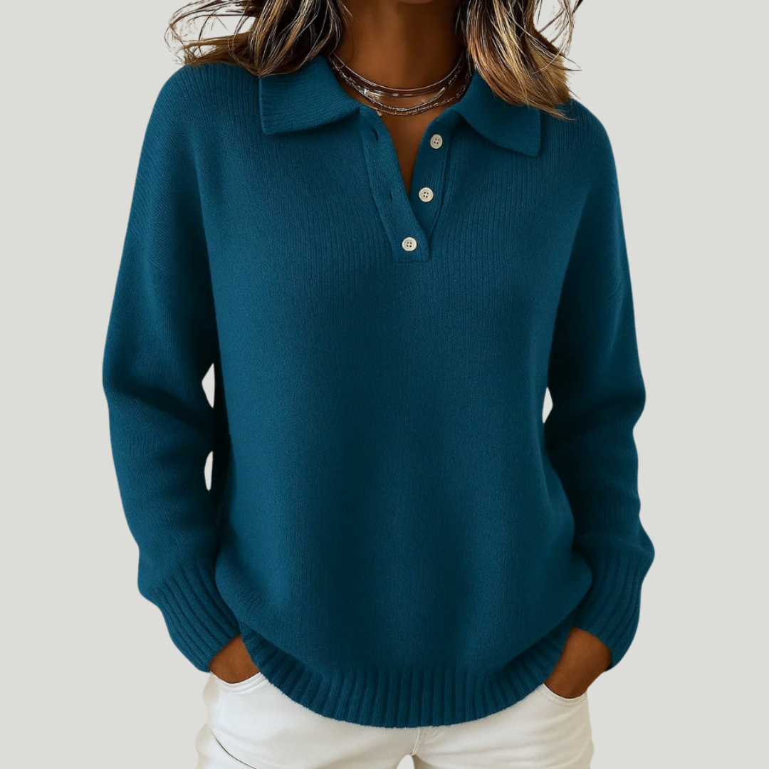 Clémentine | Weicher Pullover mit Kragen