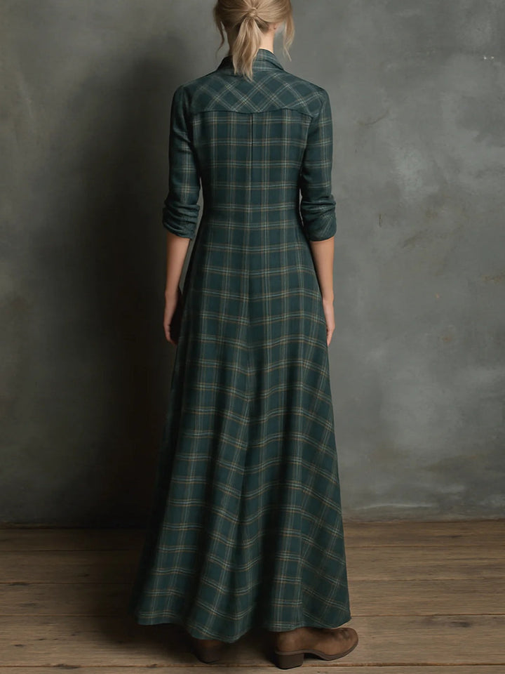 Valentina | Langes kariertes Kleid