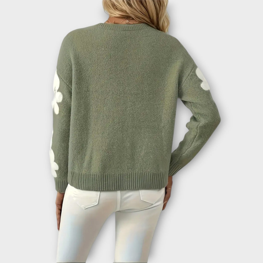 Silke - Weicher Strickpullover mit Blumenmuster