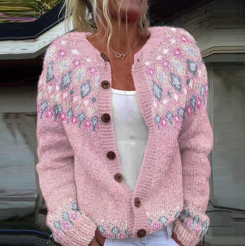 SOFIE | PINK STRICK CARDIGAN