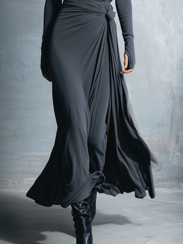 Gabriella | Langes Kleid mit seitlichem Knoten