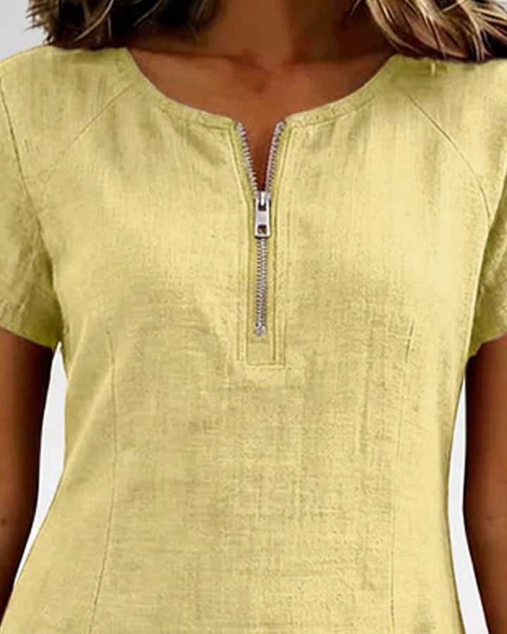 Van Elst Mode® | Baumwollkleid mit Reißverschluss