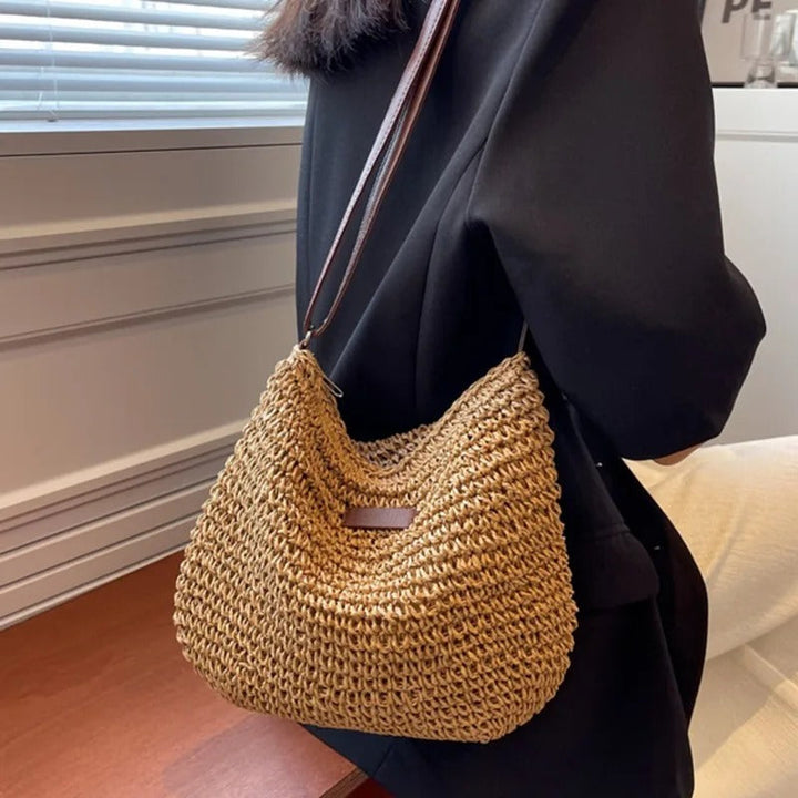 Camille | Elegante Geflochtene Tasche mit Runden Henkeln