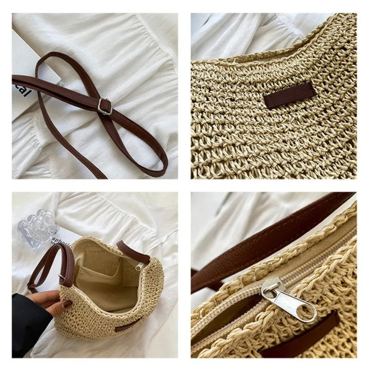 Camille | Elegante Geflochtene Tasche mit Runden Henkeln