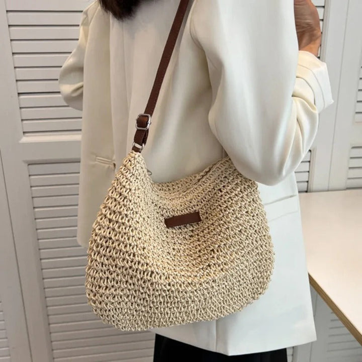 Camille | Elegante Geflochtene Tasche mit Runden Henkeln