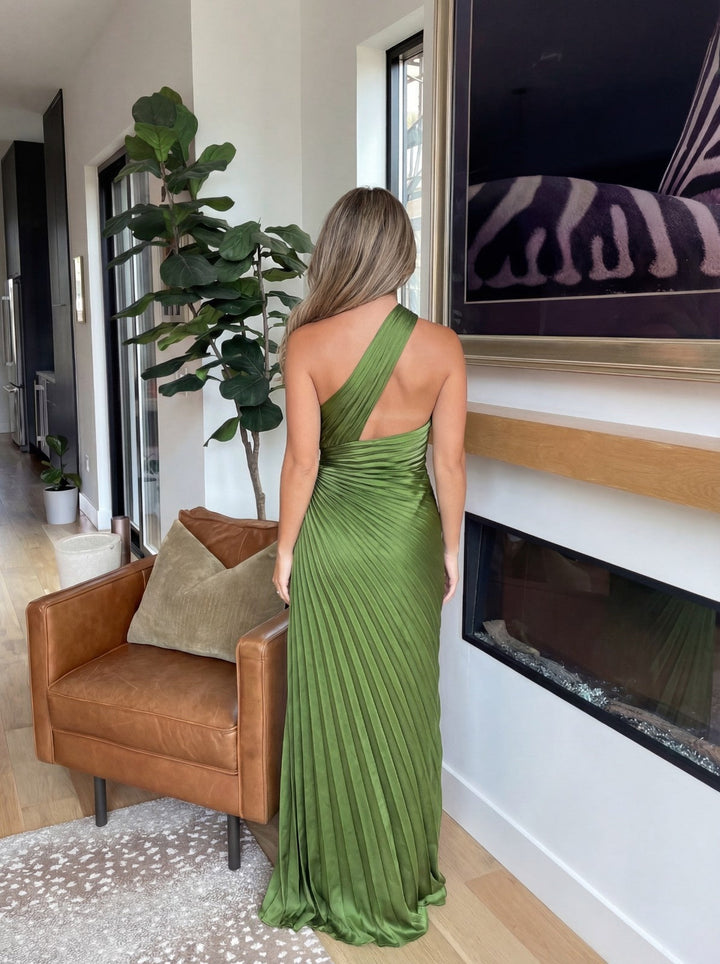 Aurelia | Ein-Schulter Faltenkleid