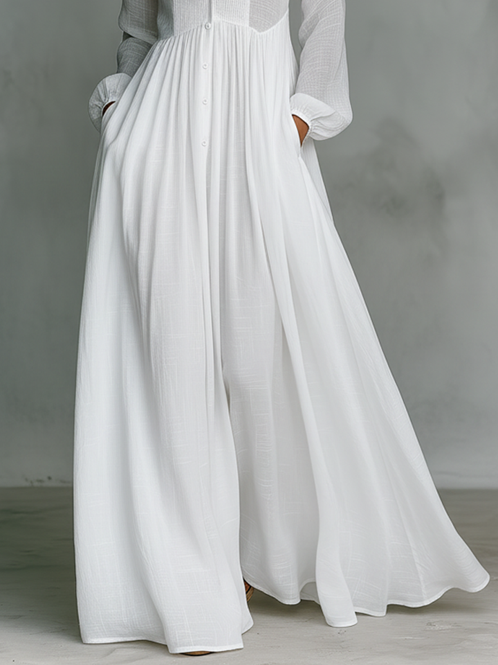 Sita | Maxi Minikleid mit Patchwork, hohem Kragen und langen Ärmeln