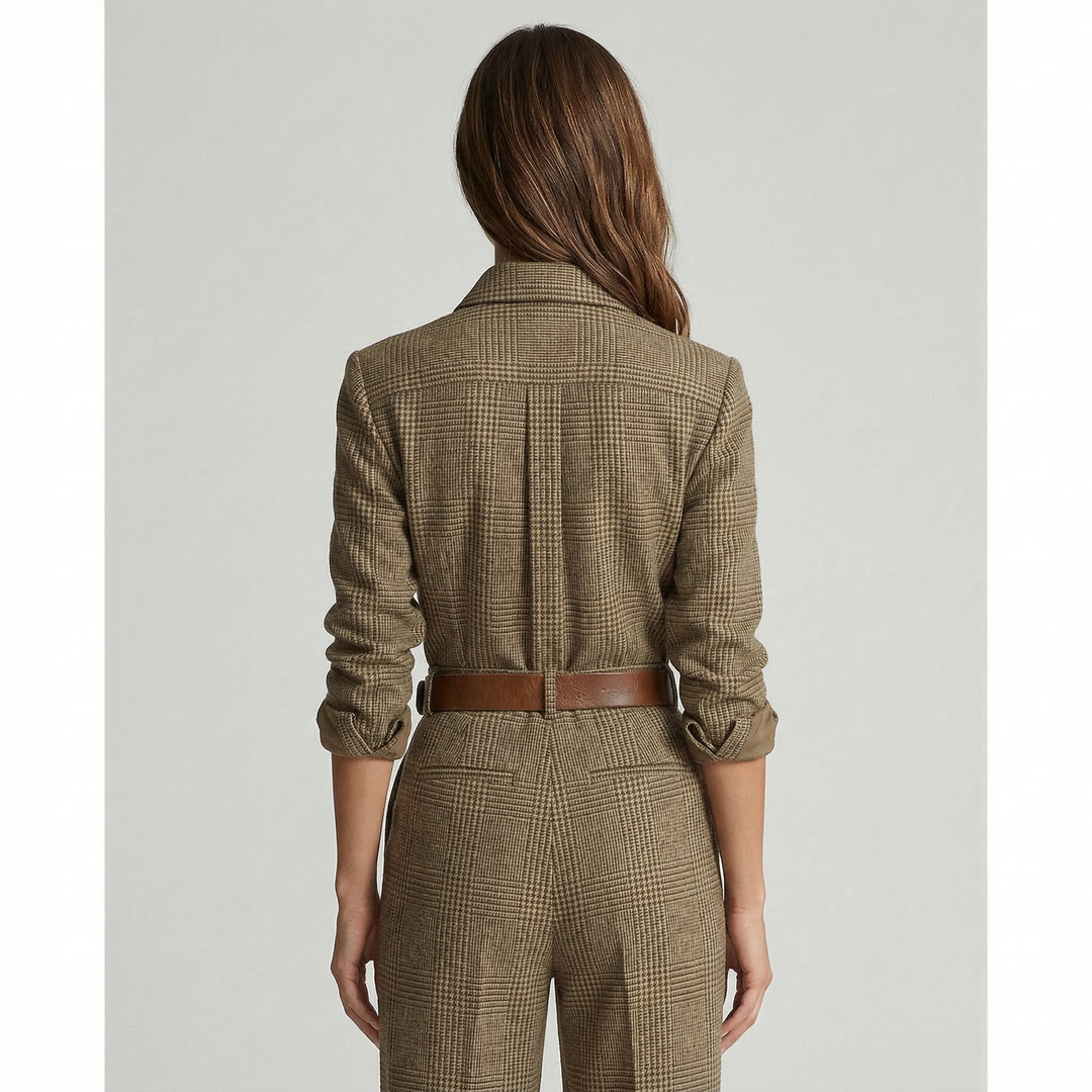 Celia | Karierter Jumpsuit mit Raffinierten Details
