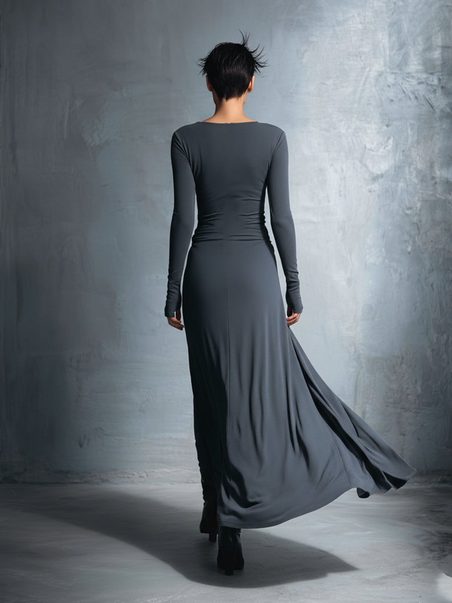 Gabriella | Langes Kleid mit seitlichem Knoten