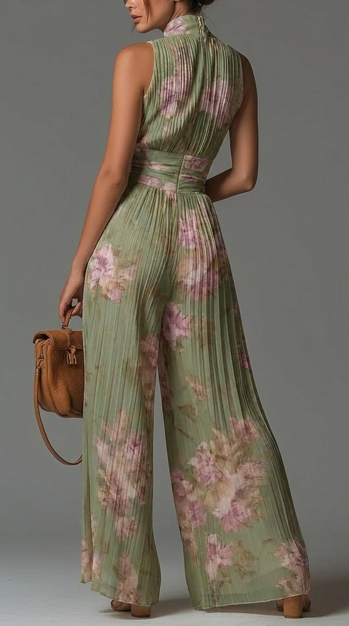 Zineb | Plissierter Floral Jumpsuit