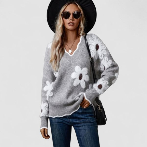 Belinha - Elegante Bluse mit V-Ausschnitt und floralem Muster