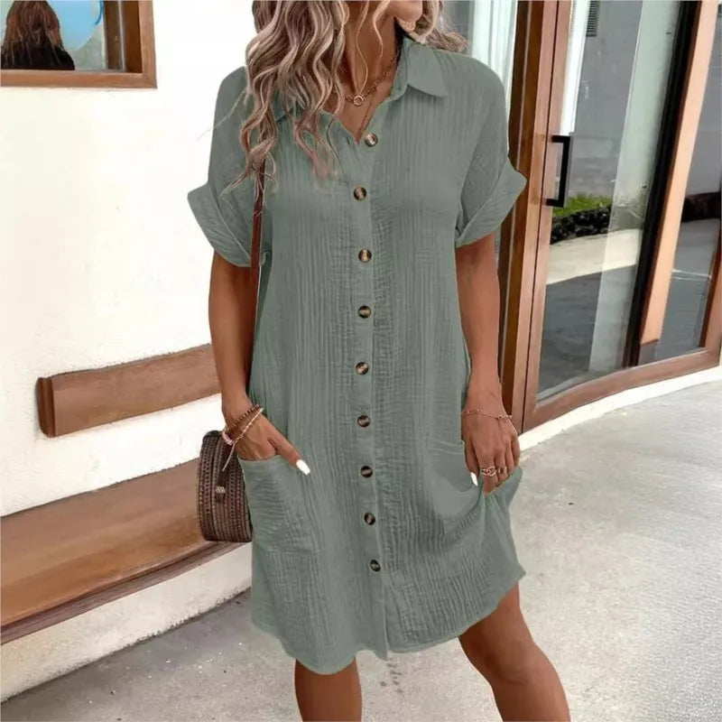 Juliette | Sommerhemdkleid mit Knöpfen