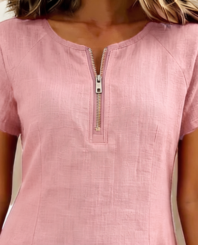 Van Elst Mode® | Baumwollkleid mit Reißverschluss